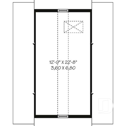 Étage - Plan de garage simple, de bon format, avec rangement boni à l'étage. PDF et copie papier disponibles. - Monceau 2