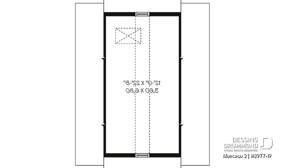 Étage - Plan de garage simple, de bon format, avec rangement boni à l'étage. PDF et copie papier disponibles. - Monceau 2