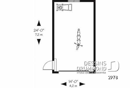 Rez-de-chaussée - Plan de garage pour une voiture. PDF et blueprint disponibles. - Malden