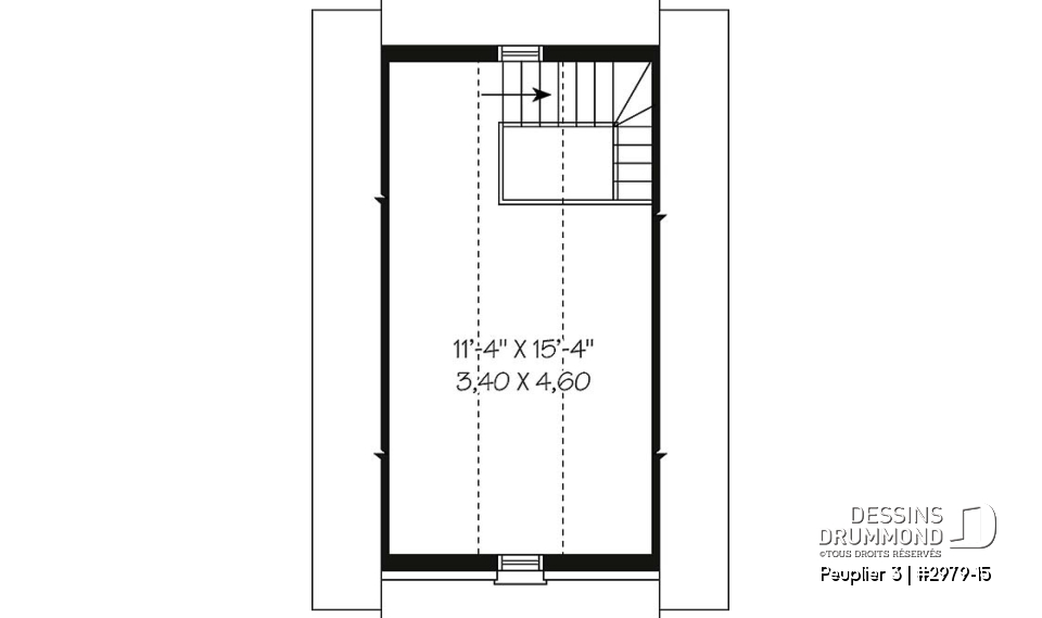 Étage - Garage simple avec rangement boni à l'étage, accessible par une escalier - Peuplier 3