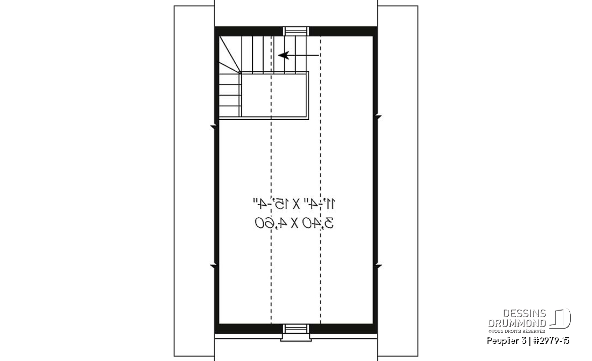 Étage - Garage simple avec rangement boni à l'étage, accessible par une escalier - Peuplier 3