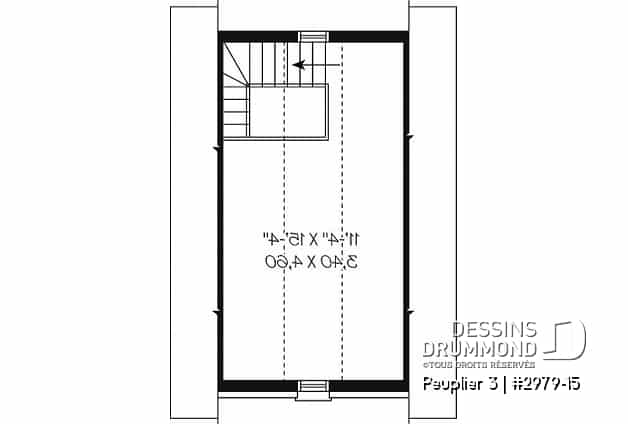 Étage - Garage simple avec rangement boni à l'étage, accessible par une escalier - Peuplier 3