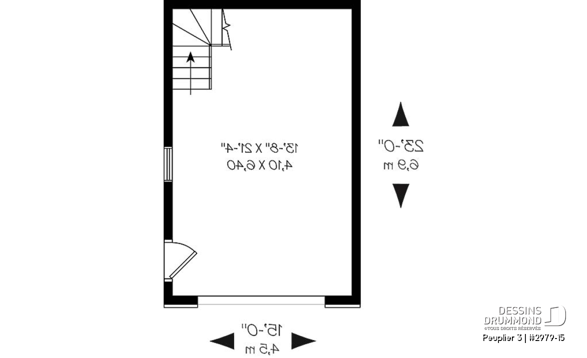 Rez-de-chaussée - Garage simple avec rangement boni à l'étage, accessible par une escalier - Peuplier 3