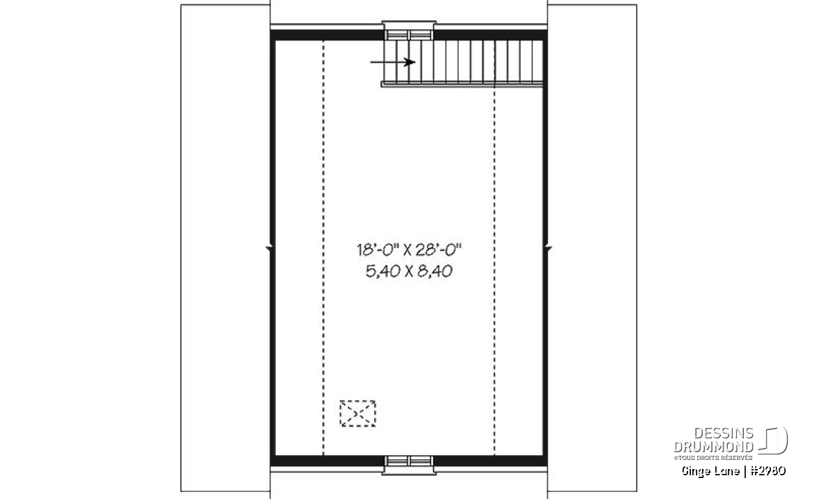 Étage - Plan de garage double avec grand espace à aménager à l'étage, en bureau ou rangement - Ginge Lane