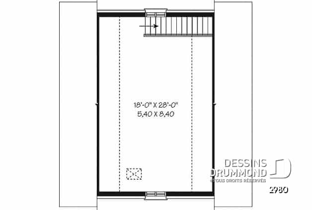 Étage - Plan de garage double avec grand espace à aménager à l'étage, en bureau ou rangement - Ginge Lane