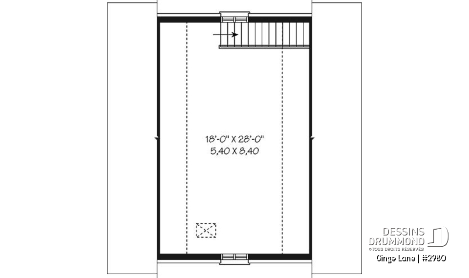 Étage - Plan de garage double avec grand espace à aménager à l'étage, en bureau ou rangement - Ginge Lane