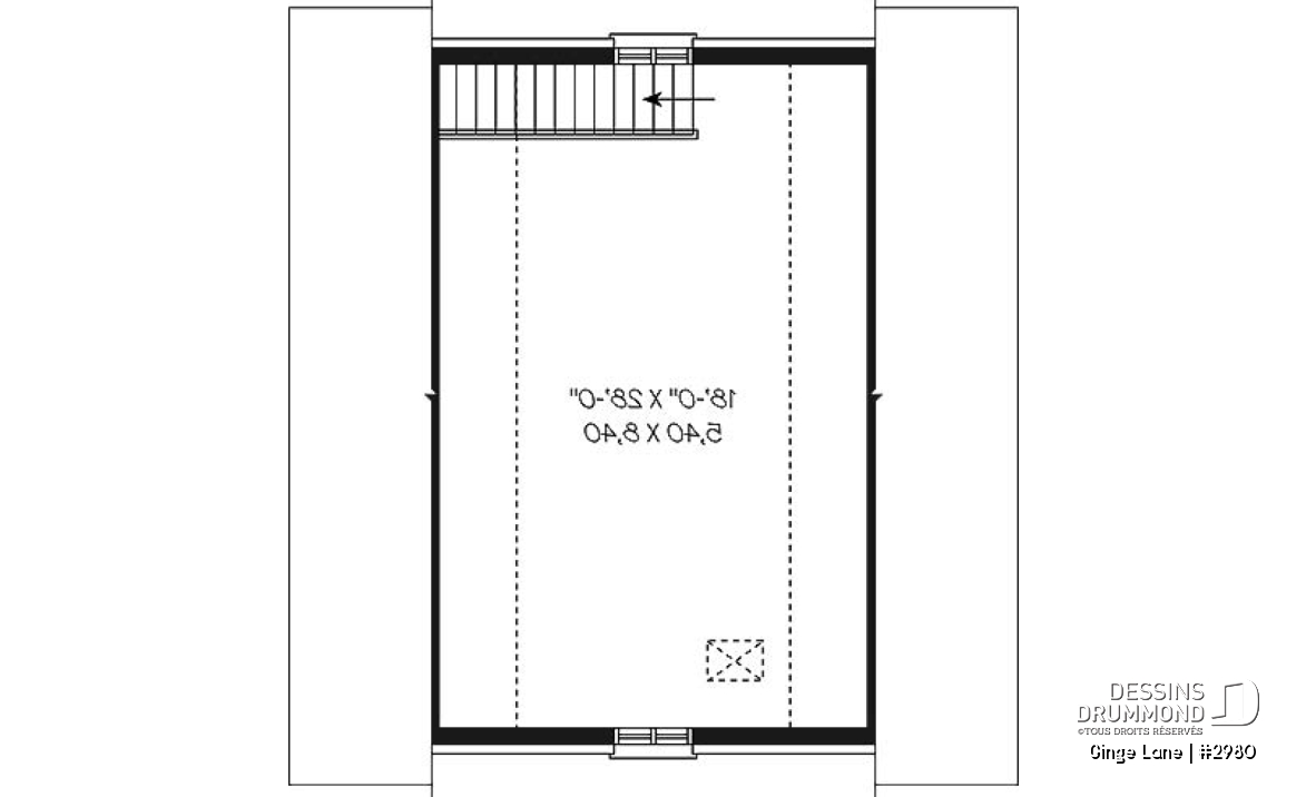 Étage - Plan de garage double avec grand espace à aménager à l'étage, en bureau ou rangement - Ginge Lane