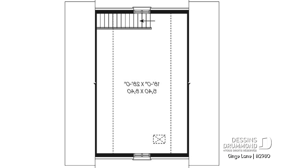 Étage - Plan de garage double avec grand espace à aménager à l'étage, en bureau ou rangement - Ginge Lane