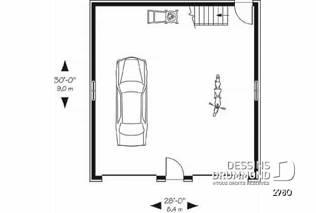 Rez-de-chaussée - Plan de garage double avec grand espace à aménager à l'étage, en bureau ou rangement - Ginge Lane