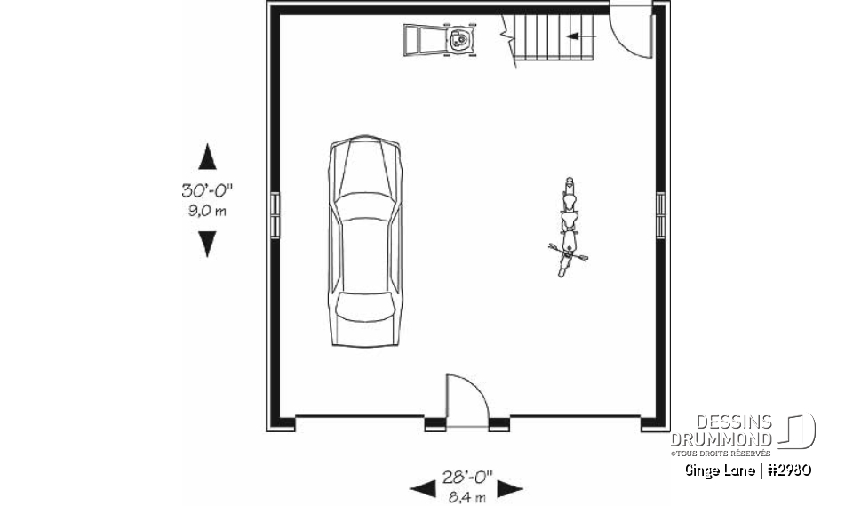 Rez-de-chaussée - Plan de garage double avec grand espace à aménager à l'étage, en bureau ou rangement - Ginge Lane