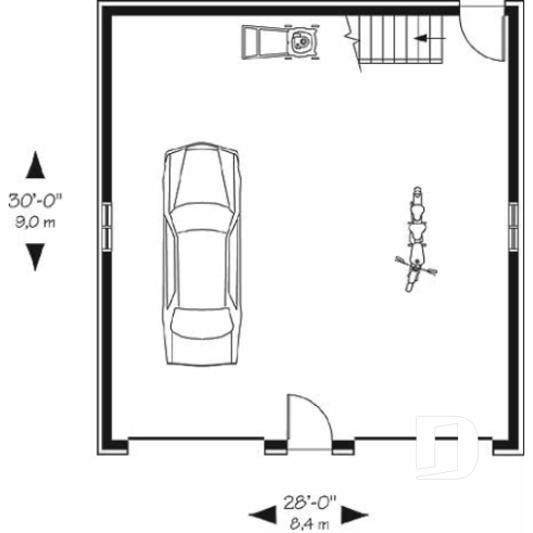 Rez-de-chaussée - Plan de garage double avec grand espace à aménager à l'étage, en bureau ou rangement - Ginge Lane