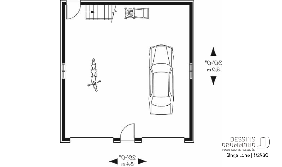 Rez-de-chaussée - Plan de garage double avec grand espace à aménager à l'étage, en bureau ou rangement - Ginge Lane