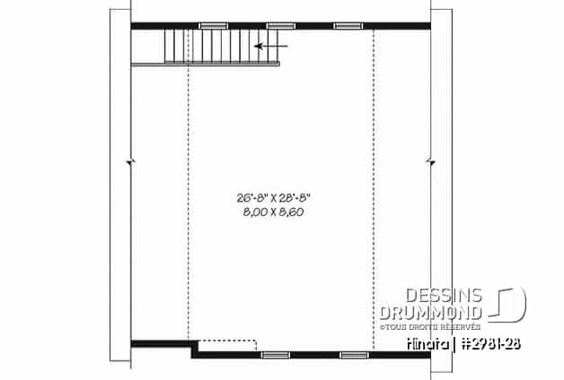 Étage - Plan de garage double style northwest à deux étages - Hinata
