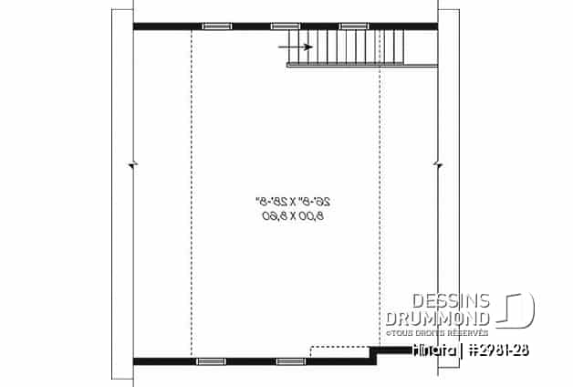 Étage - Plan de garage double style champêtre à étages - Hinata