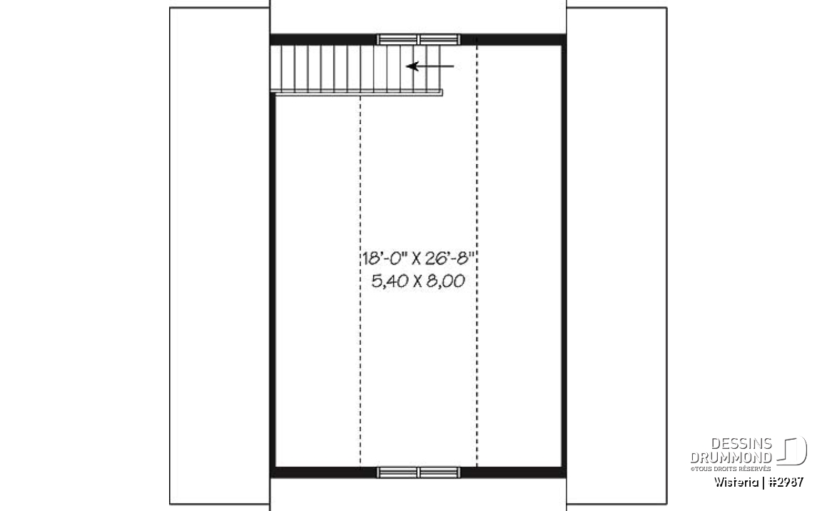 Étage - Plan de garage double offrant espace boni aménageable - Wisteria