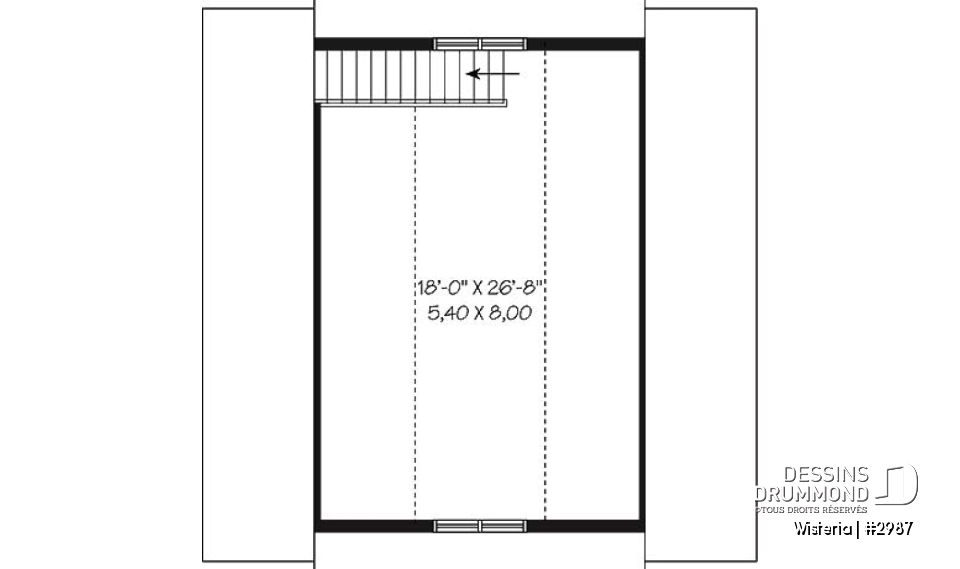 Étage - Plan de garage double offrant espace boni aménageable - Wisteria