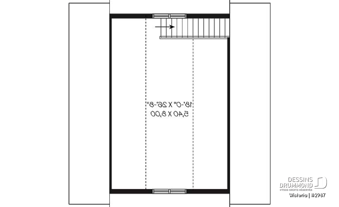 Étage - Plan de garage double offrant espace boni aménageable - Wisteria