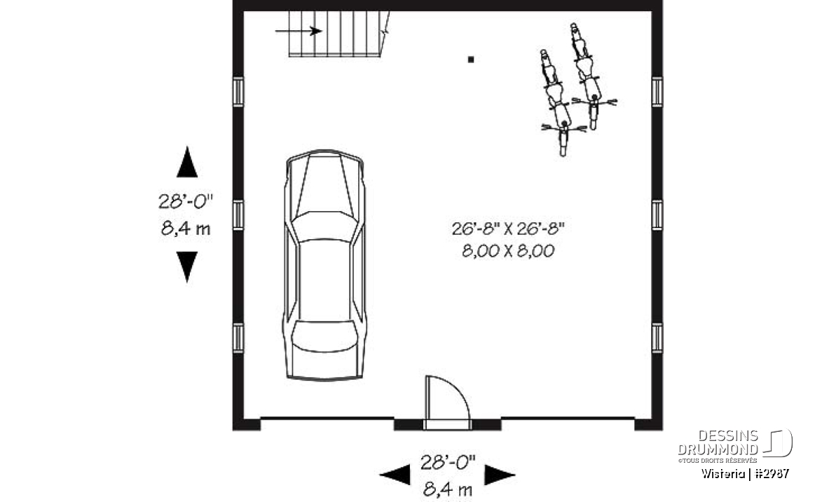 Rez-de-chaussée - Plan de garage double offrant espace boni aménageable - Wisteria