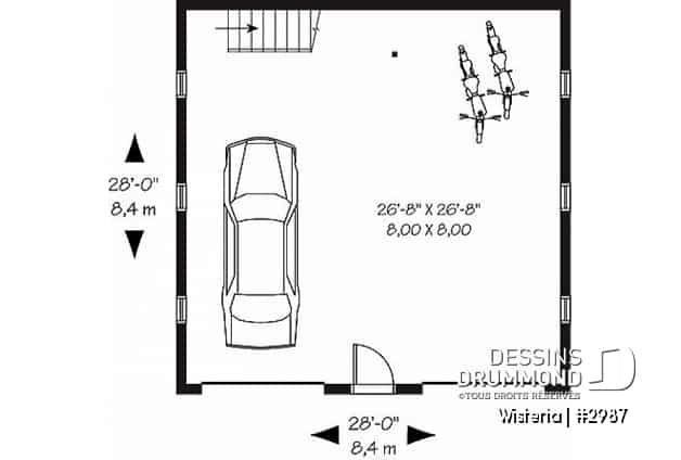 Rez-de-chaussée - Plan de garage double offrant espace boni aménageable - Wisteria