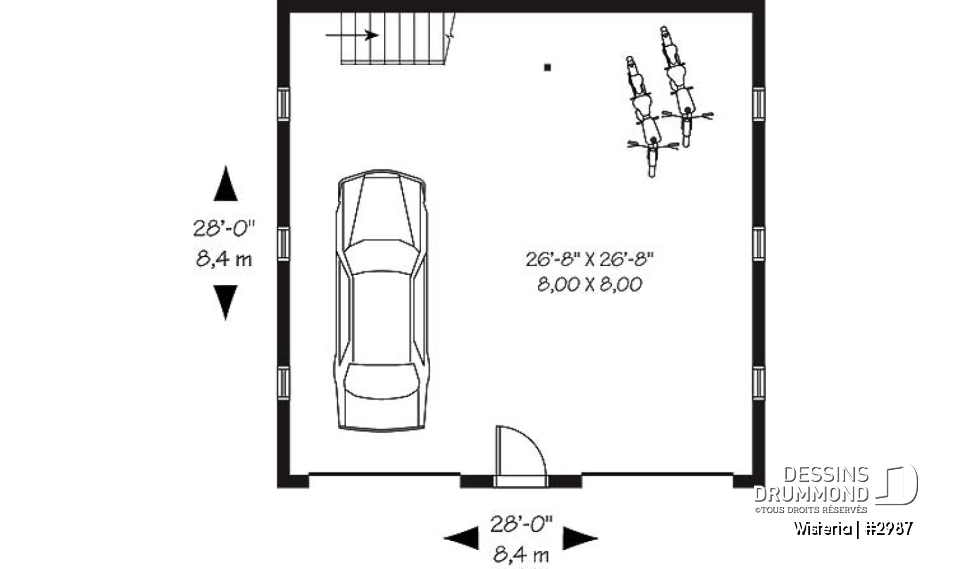 Rez-de-chaussée - Plan de garage double offrant espace boni aménageable - Wisteria