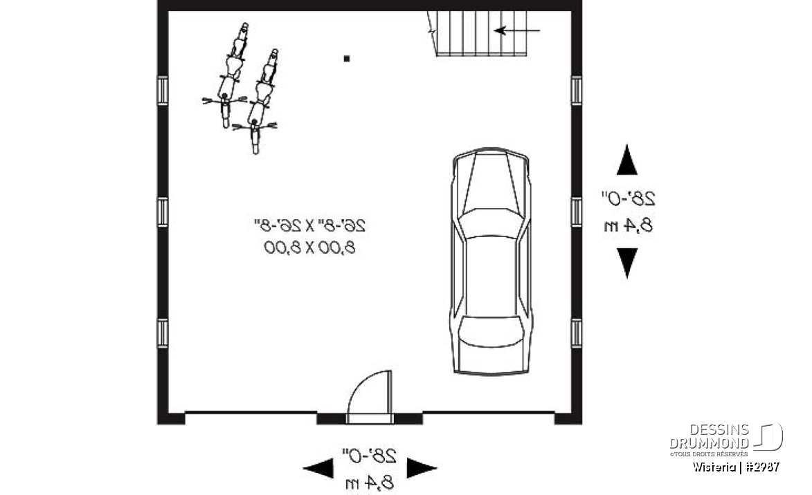 Rez-de-chaussée - Plan de garage double offrant espace boni aménageable - Wisteria
