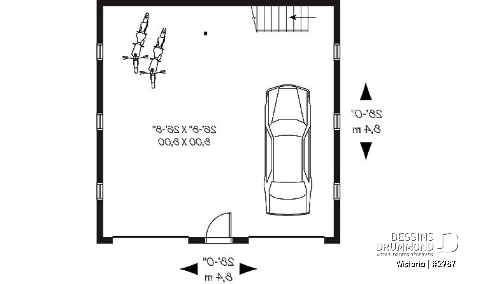 Rez-de-chaussée - Plan de garage double offrant espace boni aménageable - Wisteria