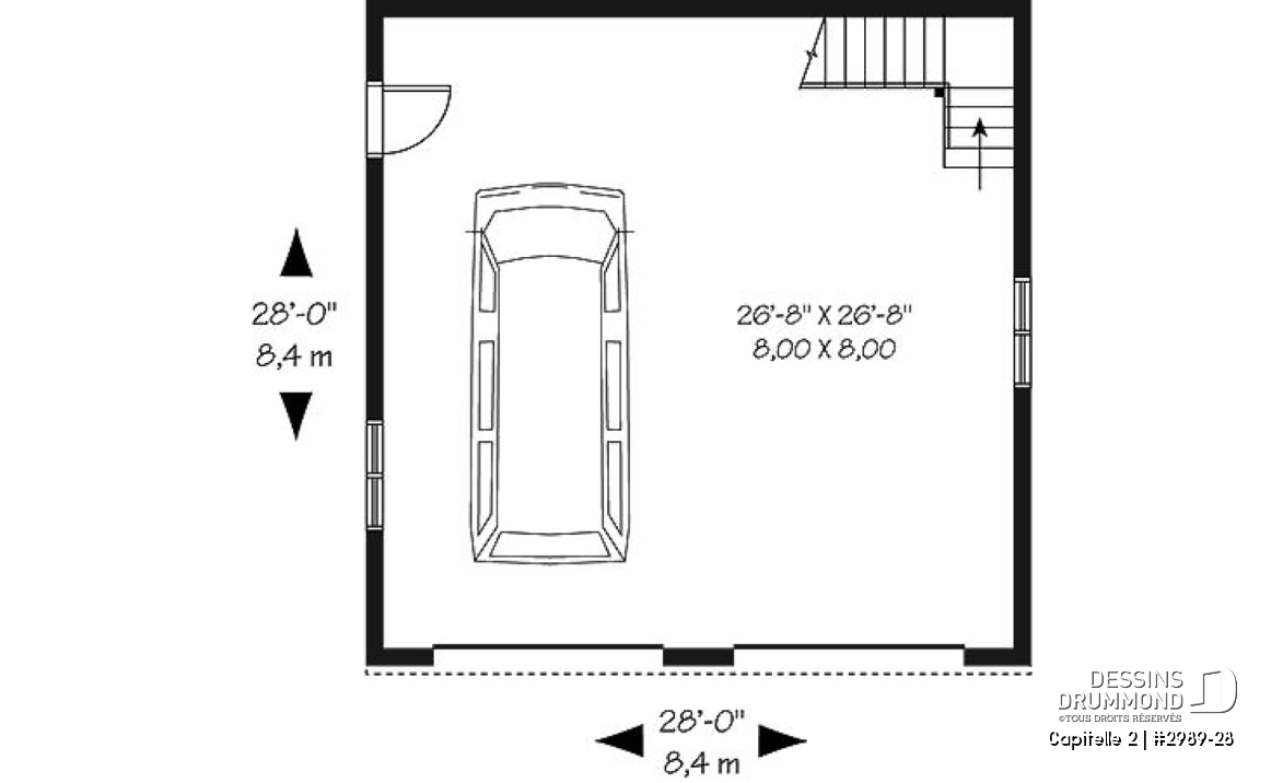 Rez-de-chaussée - Garage double de style craftsman offrant espace boni aménageable - Capitelle 2