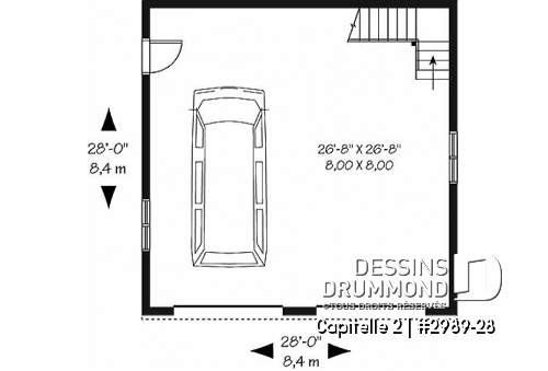 Rez-de-chaussée - Garage double de style craftsman offrant espace boni aménageable - Capitelle 2
