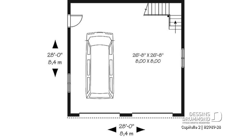 Rez-de-chaussée - Garage double de style craftsman offrant espace boni aménageable - Capitelle 2