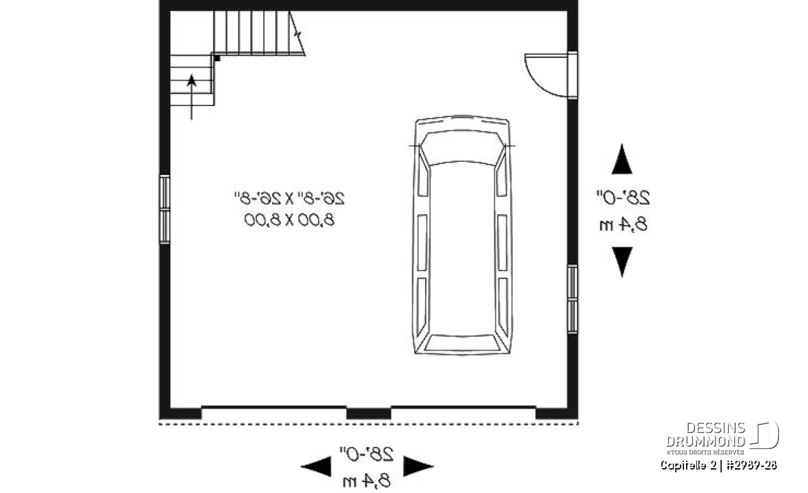Rez-de-chaussée - Garage double de style craftsman offrant espace boni aménageable - Capitelle 2