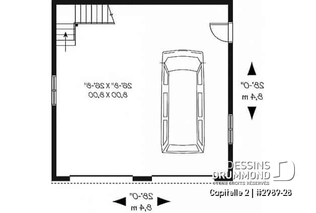 Rez-de-chaussée - Garage double de style craftsman offrant espace boni aménageable - Capitelle 2