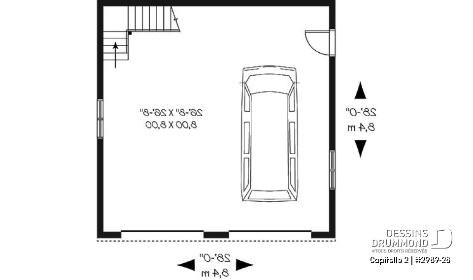 Rez-de-chaussée - Garage double de style craftsman offrant espace boni aménageable - Capitelle 2