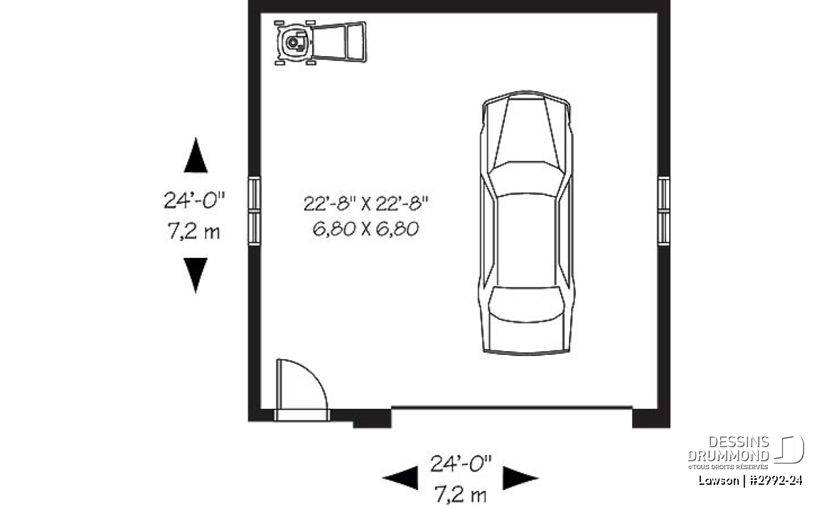 Rez-de-chaussée - Plan de garage double, traditionnel, style architectural original - Lawson