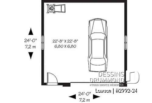 Rez-de-chaussée - Plan de garage double, traditionnel, style architectural original - Lawson