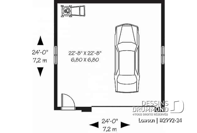 Rez-de-chaussée - Plan de garage double, traditionnel, style architectural original - Lawson