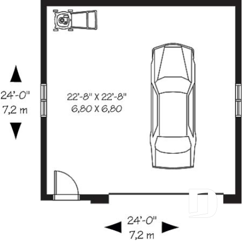 Rez-de-chaussée - Plan de garage double, traditionnel, style architectural original - Lawson