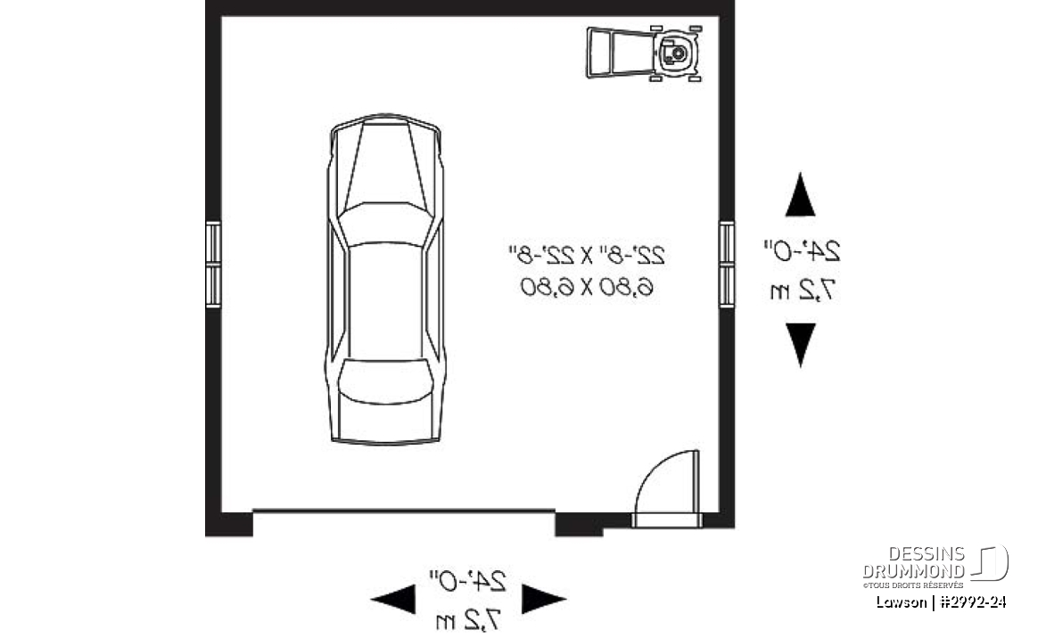 Rez-de-chaussée - Plan de garage double, traditionnel, style architectural original - Lawson