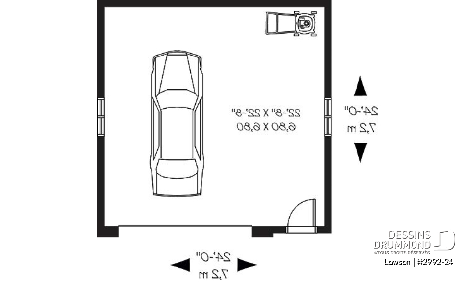 Rez-de-chaussée - Plan de garage double, traditionnel, style architectural original - Lawson