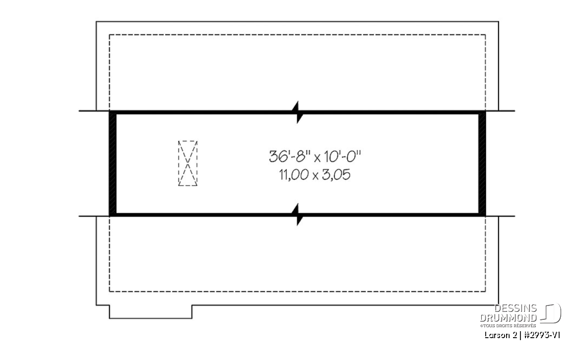 Étage - Plan de garage double offrant de l'espace pour 2 voitures et espace de rangement au grenier - Larson 2