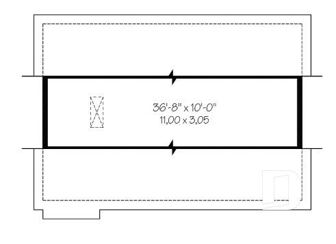 Étage - Plan de garage double offrant de l'espace pour 2 voitures et espace de rangement au grenier - Larson 2