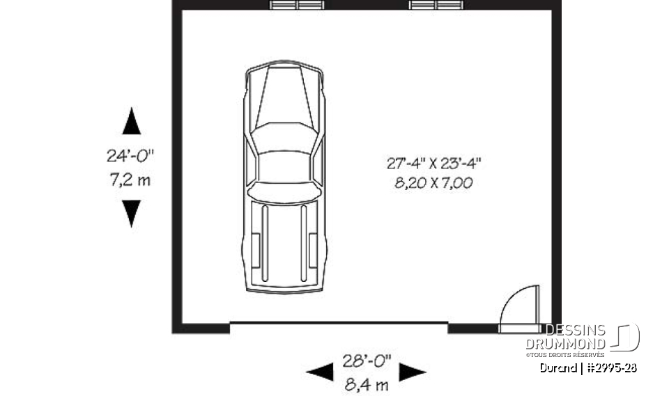 Rez-de-chaussée - Garage double de style champêtre  - Durand