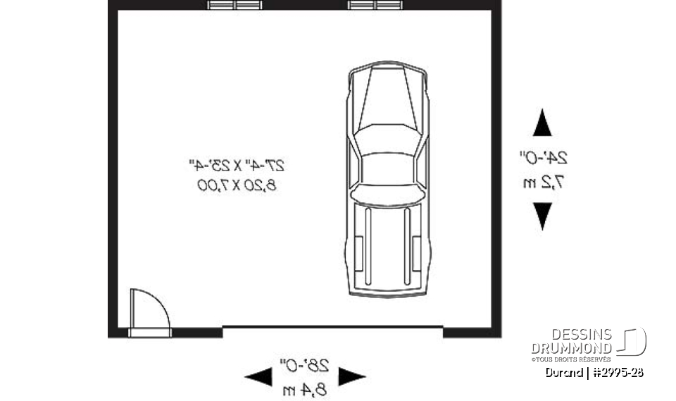 Rez-de-chaussée - Garage double de style champêtre  - Durand