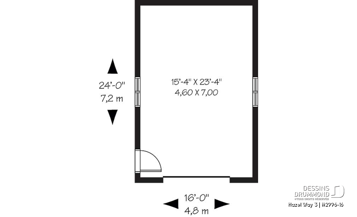 Rez-de-chaussée - Plan de garage de style traditionnel pour une voiture - Hazel Way 3