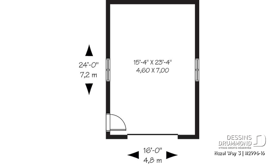 Rez-de-chaussée - Plan de garage de style traditionnel pour une voiture - Hazel Way 3