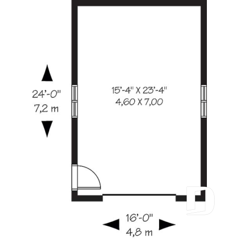 Rez-de-chaussée - Plan de garage de style traditionnel pour une voiture - Hazel Way 3