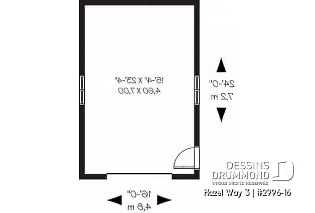 Rez-de-chaussée - Plan de garage de style traditionnel pour une voiture - Hazel Way 3