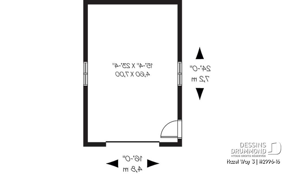 Rez-de-chaussée - Plan de garage de style traditionnel pour une voiture - Hazel Way 3