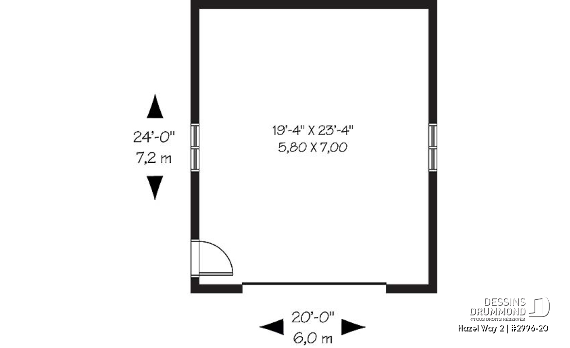 Rez-de-chaussée - Plan de garage simple, sortie extérieur située sur le côté - Hazel Way 2