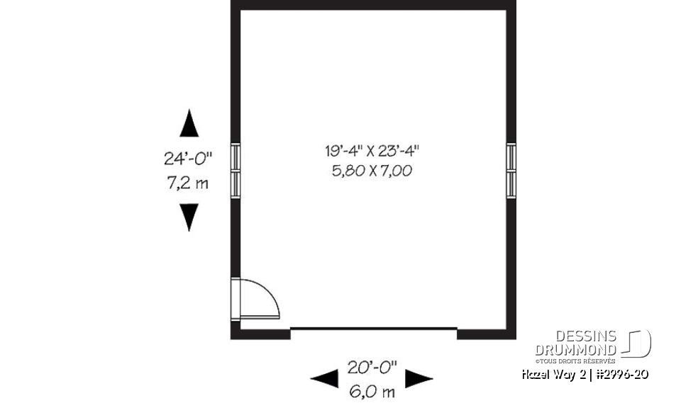 Rez-de-chaussée - Plan de garage simple, sortie extérieur située sur le côté - Hazel Way 2
