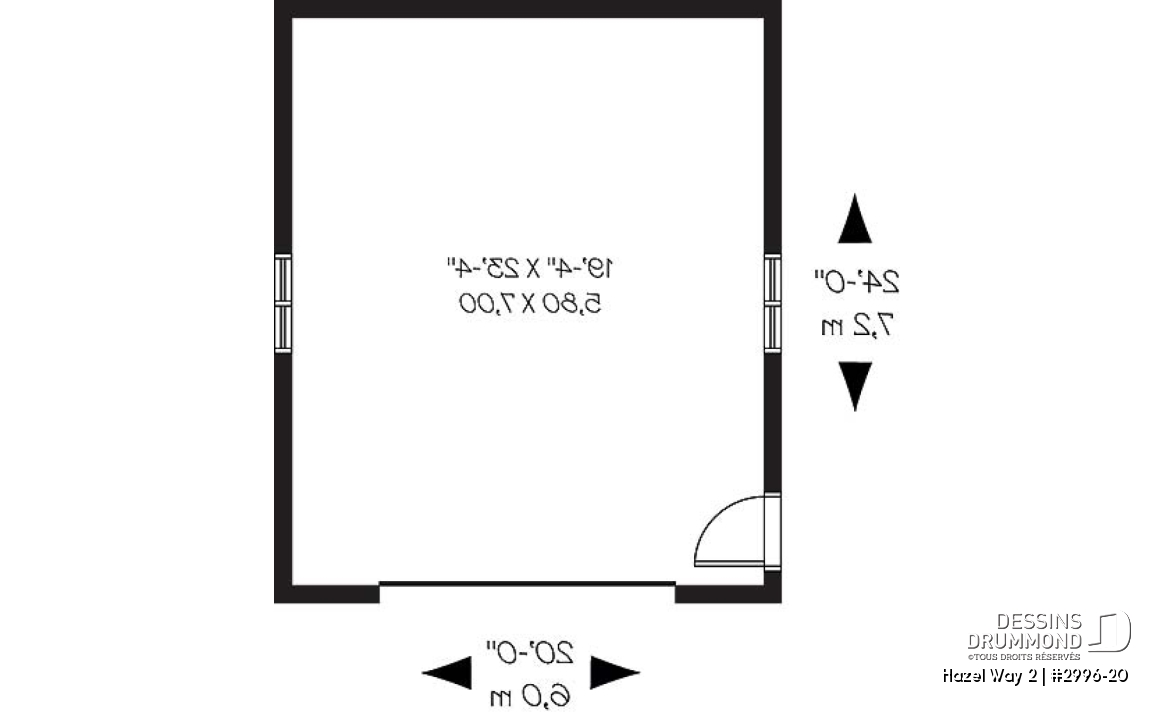 Rez-de-chaussée - Plan de garage simple, sortie extérieur située sur le côté - Hazel Way 2